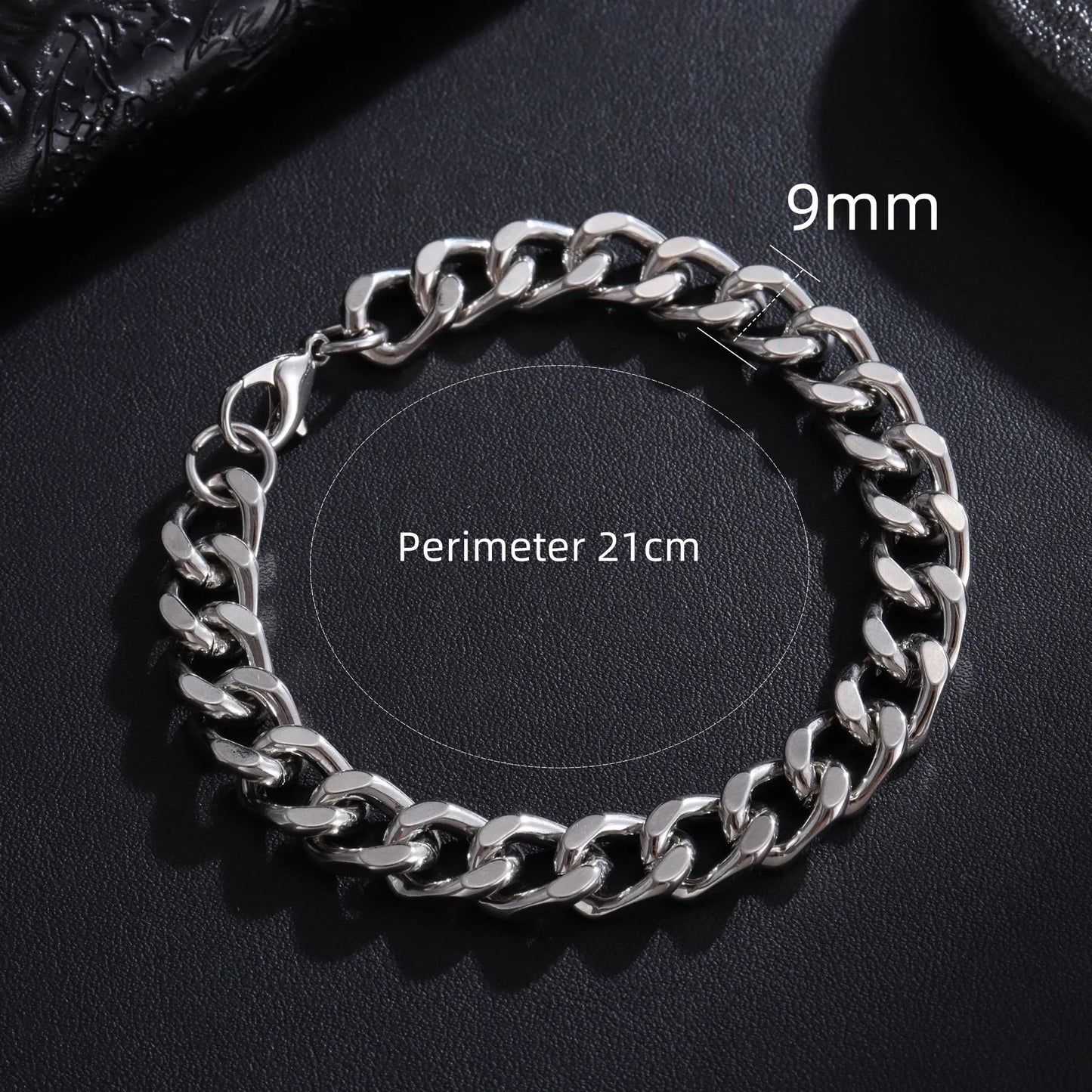 New Trendy Chain Men Bracelet Classic Stainless Steel 3/5/7/9mm Width Chain Bracelet For Men Women Jewelry Gift